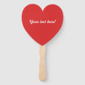 Heart Shaped hand fan met rood harten Handwaaier (Achterkant)