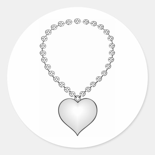 Heart Shaped Ketting Ronde Sticker (Voorkant)