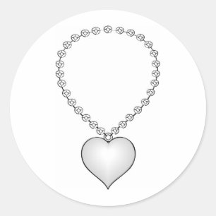 Heart Shaped Ketting Ronde Sticker