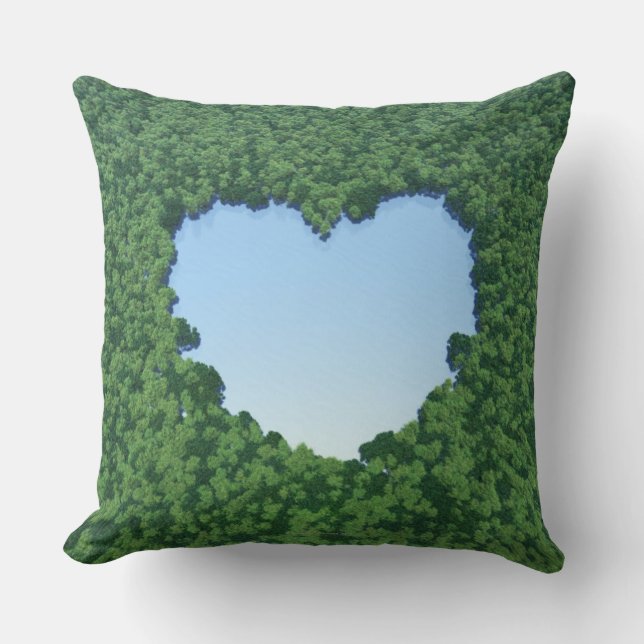 Heart-Shaped Lake Kussen (Voorkant)