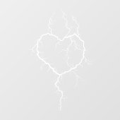 Heart Shaped Lightning Cute Romantic Raamsticker (Vel)