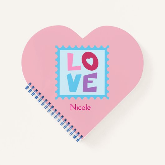 Heart Shaped Love Stamp Notitieboek (Voorkant)
