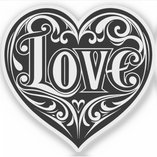 Heart Shaped Love vinyl sticker (Voorkant)