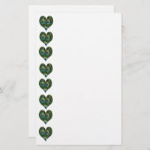 Heart Shaped Peacock Feathers Briefpapier (Voorkant / Achterkant)