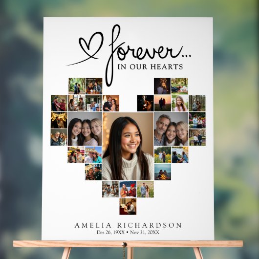 Heart Shaped Photo Collage Memorial Welcome (Neutre)