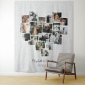 Heart Shaped Photo Collage Romantic Wedding Wandkleed (In situ)
