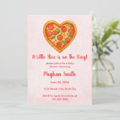 Heart Shaped Pizza Baby Shower Invitation (Debout devant)