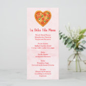 Heart Shaped Pizza Menu Card | Red Checkered (Debout devant)
