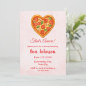 Heart Shaped Pizza Party Shower Invitation (Debout devant)