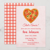 Heart Shaped Pizza Party Shower Invitation (Devant / Derrière)