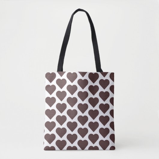 Heart Shaped Plaid Brown Blue Draagtas (Voorkant)