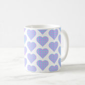 Heart Shaped Plaid Light Blue Pink Koffiemok (Voorkant rechts)