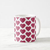 Heart Shaped Plaid Red Pink Koffiemok (Voorkant rechts)