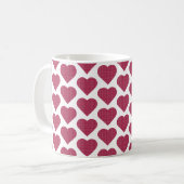 Heart Shaped Plaid Red Pink Koffiemok (Voorkant links)