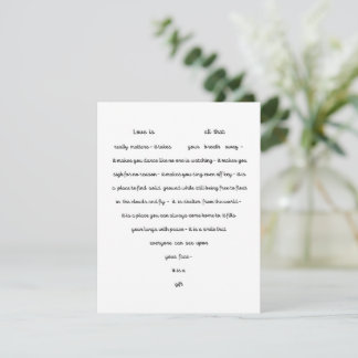 Heart Shaped Poetry Card Bedankkaart