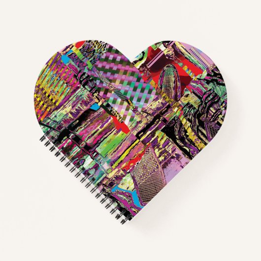 Heart Shaped Spiral Notebook – Urban Fractals Notitieboek (Voorkant)