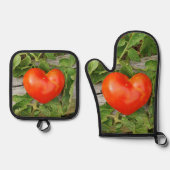 Heart Shaped Tomato Ovenwant & Pannenlap Set (Voorkant)