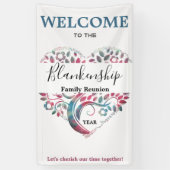 Heart Shaped Tree Family Reunion Sjabloon Banner (Verticaal)