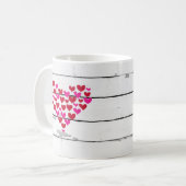 Heart Shiplap Rustique Nautique Café Mug (Devant gauche)