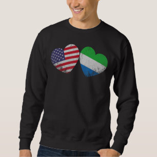 Heart Sierra Leone American Flag Patriotic Famil Trui