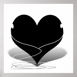 Heart Silhouette (met oorknoppen) Poster