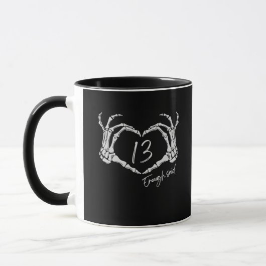 Heart Skeleton Hand Classic Mok (Links)