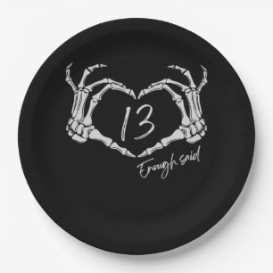 Heart Skeleton Hand Classic Papieren Bordje