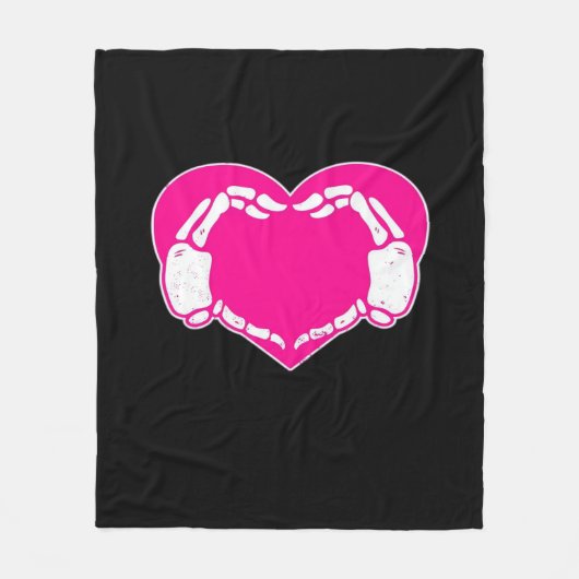 Heart Skeleton Hands Gothic Valentijn Classic Fleece Deken (Voorkant)
