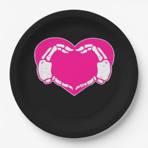 Heart Skeleton Hands Gothic Valentijn Classic Papieren Bordje