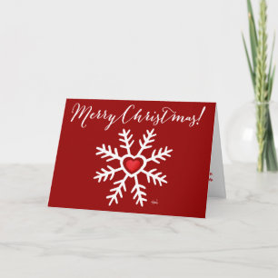 Heart Snowflake Christmas Rood Feestdagen Kaart