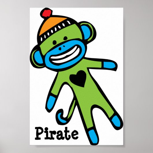 Heart Sock Monkey-Poster Poster (Voorkant)