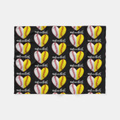 Heart Softball Baseball Mam van beide Moederdag Fleece Deken (Voorkant (Horizontaal))