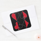Heart Spade Diamond Club Vierkante Sticker (Envelop)