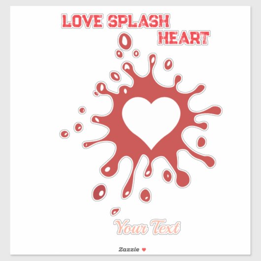 Heart Splash Art – Creative Love Expression Design Sticker (Vel)