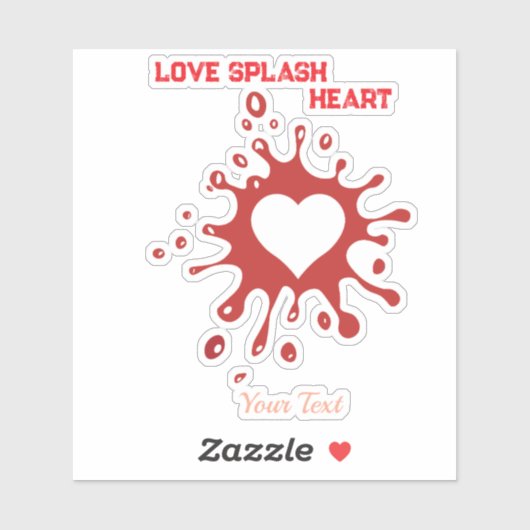 Heart Splash Art – Creative Love Expression Design Sticker (Vel)