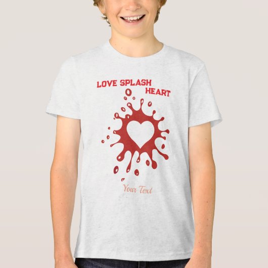 Heart Splash Art – Creative Love Expression Design Tri-Blend Shirt (Voorkant)