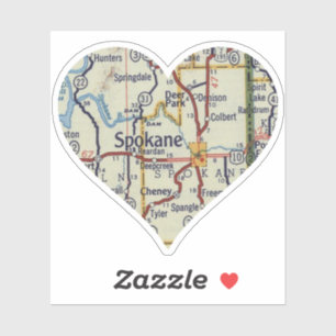 Heart Spokane  Map Sticker