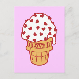 Heart Sprinkle Ice Cream Cone Briefkaart