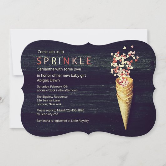 Heart Sprinkles Uitnodiging (Voorkant)