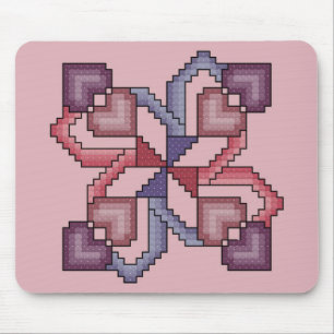 Heart Square Cross Stitch Mousepad Muismat