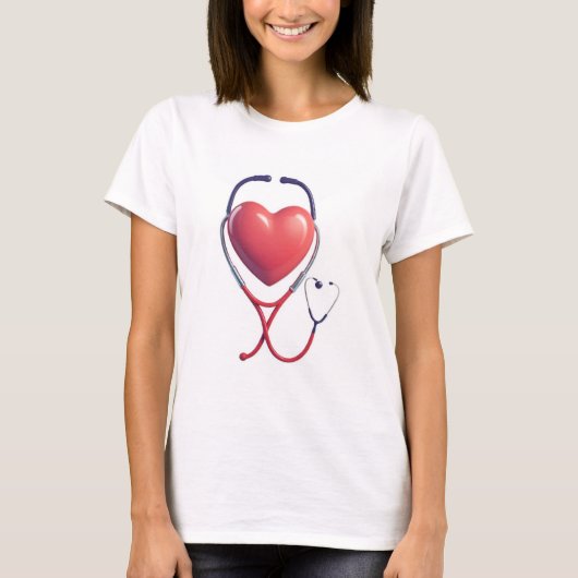 Heart Stethoscoop Love Tee T-shirt (Voorkant)