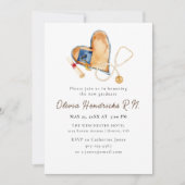 Heart Stethoscoop Uitnodiging Afstuderen te ursen (Voorkant)