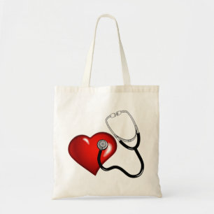 Heart Stethoscope Personalized Nurse Medical Tote Bag