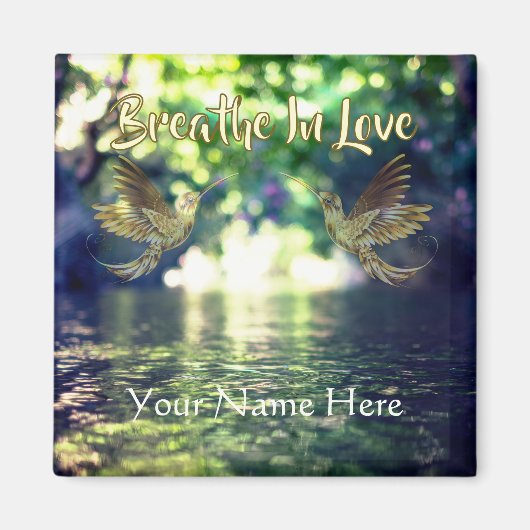 Heart Stream - Colibris Dorés Magnet (Devant)