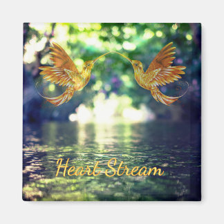 Heart Stream - Golden Hummingbirds Magnet Magneet