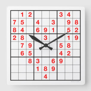 Heart Sudoku Clock met downloadbare puzzle Vierkante Klok