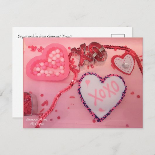 Heart Sugar Cookies door Gourmet-behandelingen van Briefkaart (Voorkant / Achterkant)