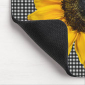 Heart Sunflower en Ladybug op Gingham Muismat (Hoek)