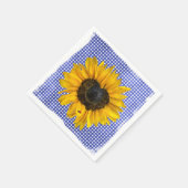 Heart Sunflower en Ladybug op Gingham Servet (Hoek)
