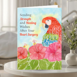 Heart Surgery Healing Scarlet Macaws, Hibiscus Kaart